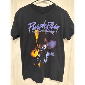 Prince Purple Rain Graphic T-Shirt Mens Medium Black Official Prince Estate Tee